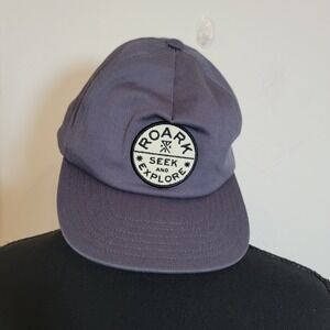 Roark Layover Hat Blue Grey Seek and Explore Patch Adjustable Strapback NEW
